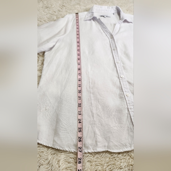 FOXCROFT NYC Womens White 100% Linen Button Down Shirt Sz XL - Picture 7 of 9